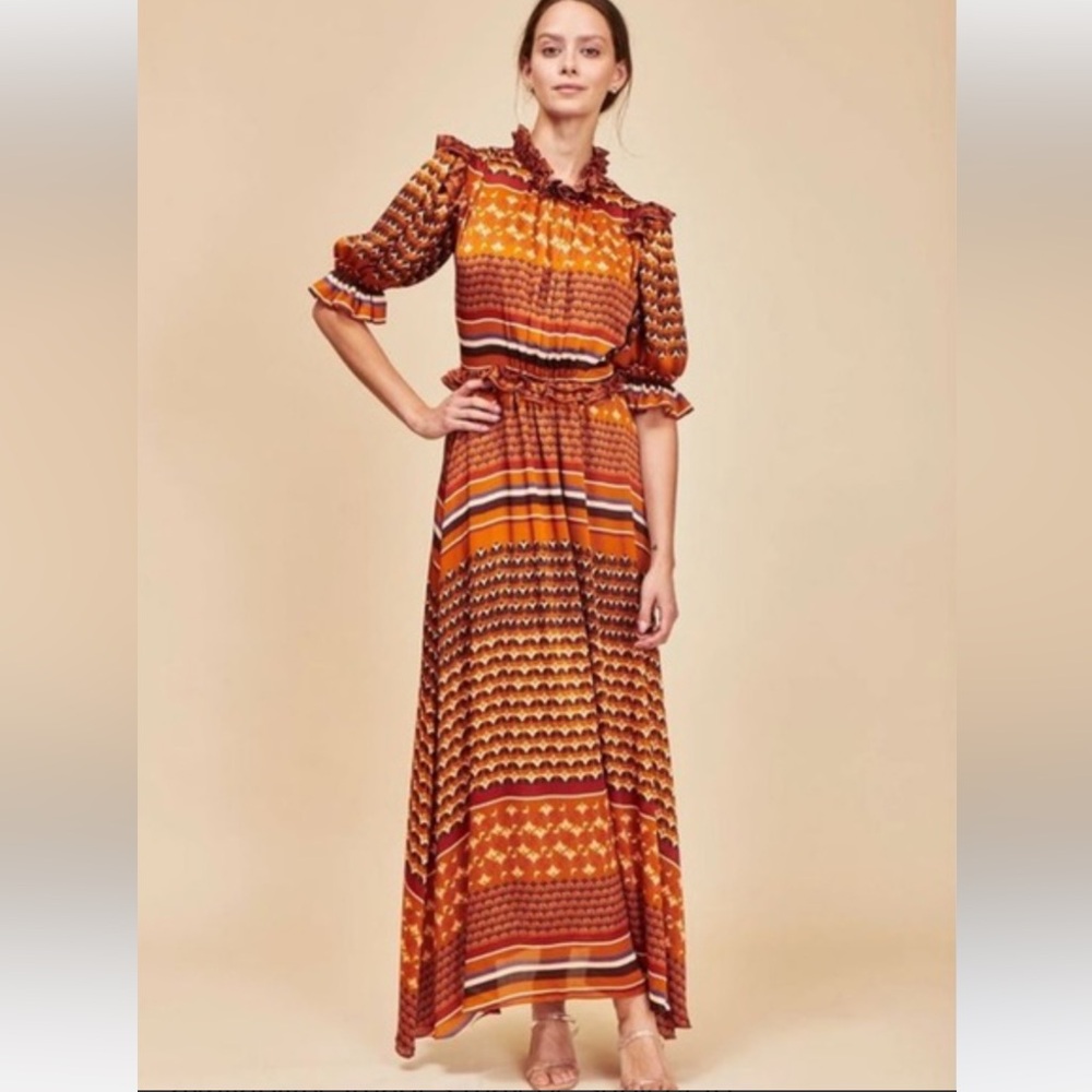 Hunter Bell New York Beckett puff sleeve maxi dress